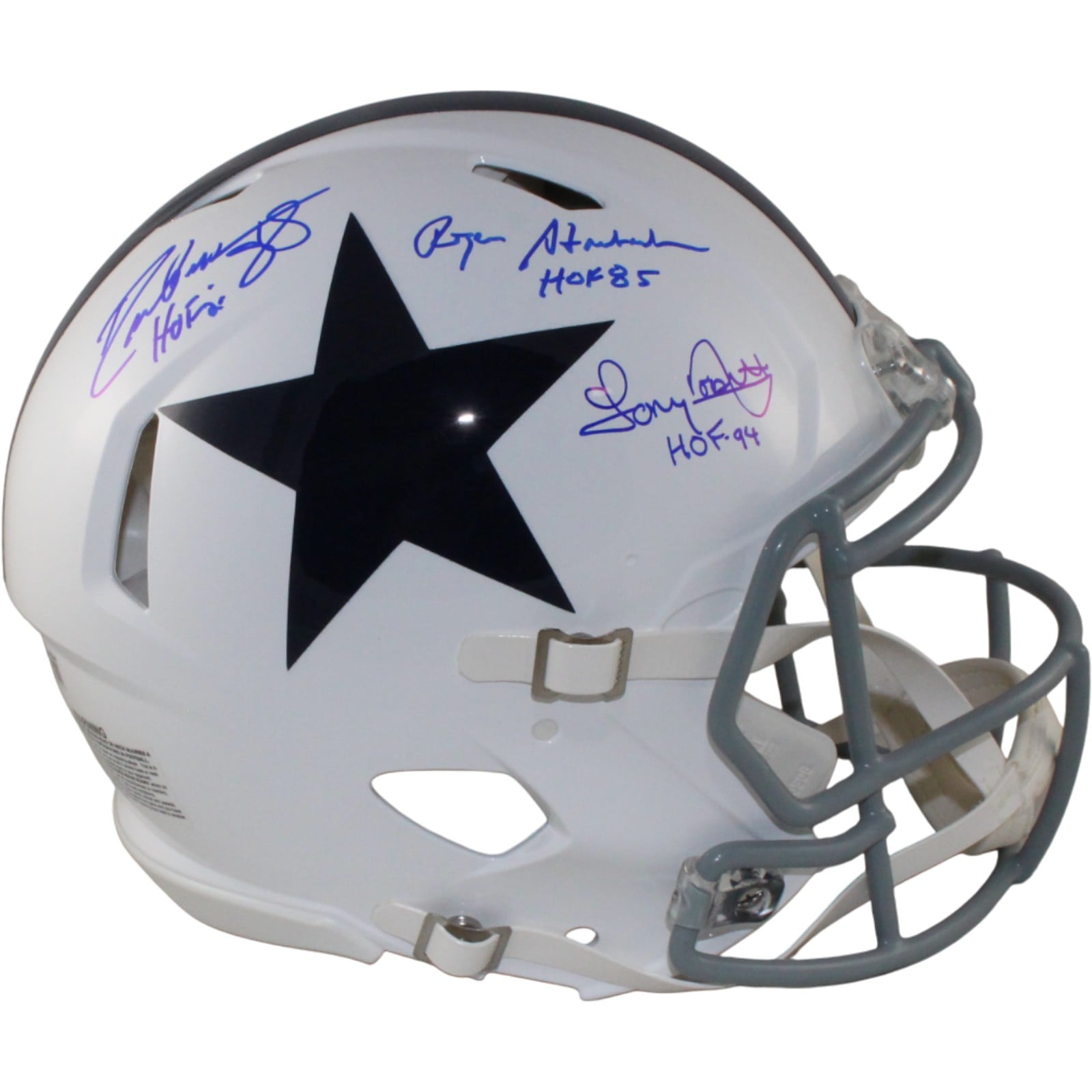 Staubach Dorsett Pearson Signed Dallas Cowboys Authentic TB Helmet – Beckett Authenticated-Powers Sports Memorabilia