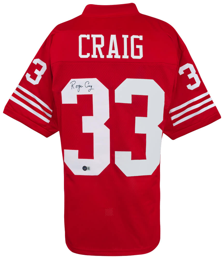 Roger Craig Autographed Red Custom Football Jersey Beckett-Powers Sports Memorabilia