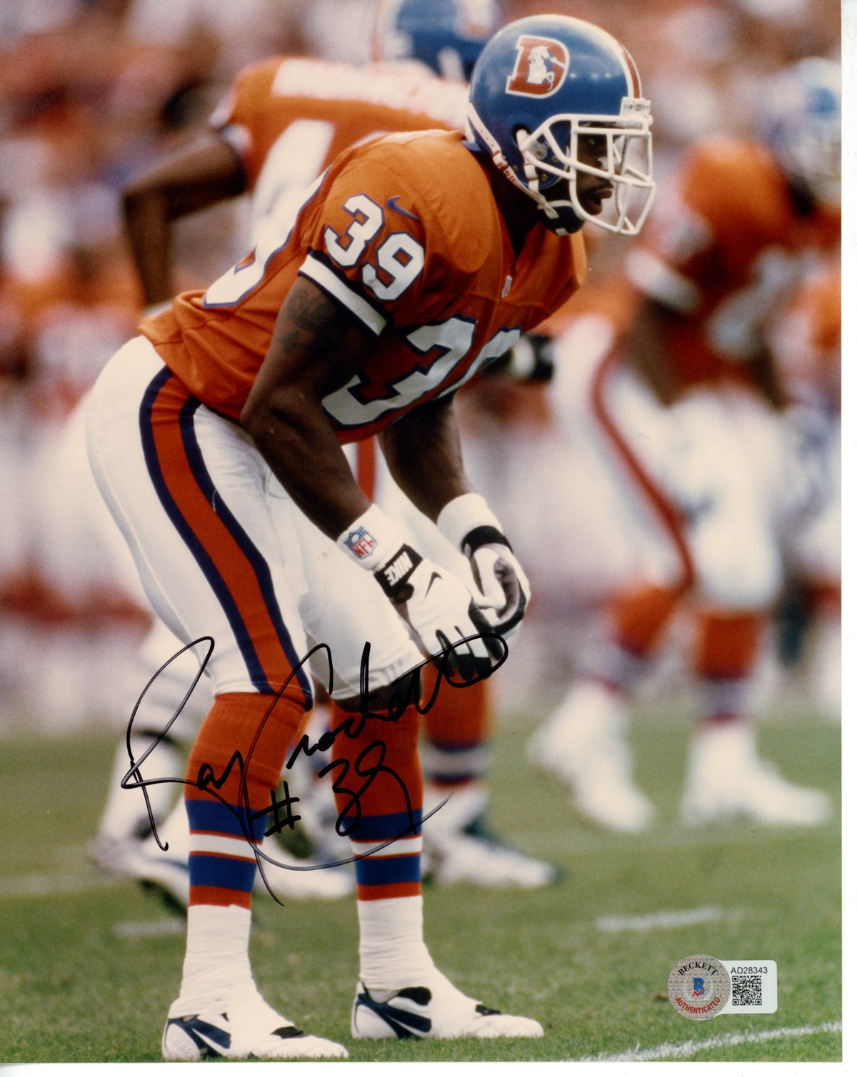 Ray Crockett Denver Broncos Signed 8x10 Photo - Beckett Beckett - 55843-Powers Sports Memorabilia