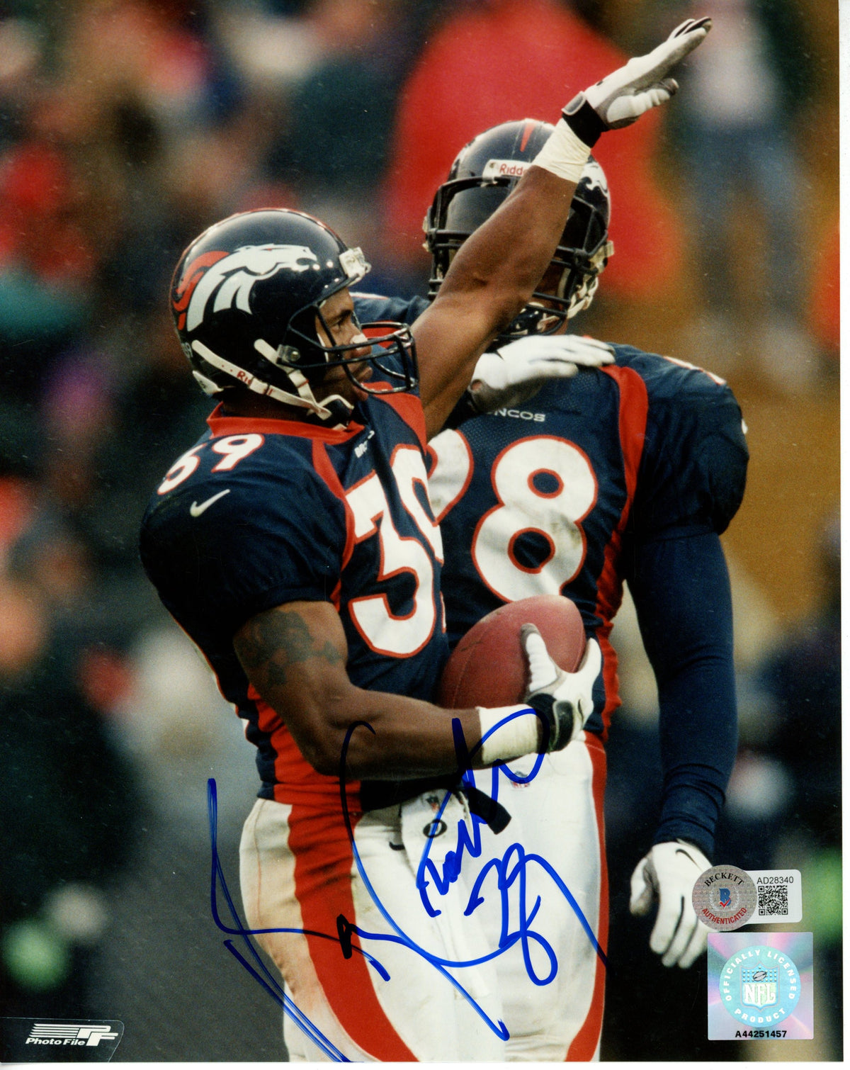 Ray Crockett Denver Broncos Signed 8x10 Photo - Beckett Beckett - 55846-Powers Sports Memorabilia