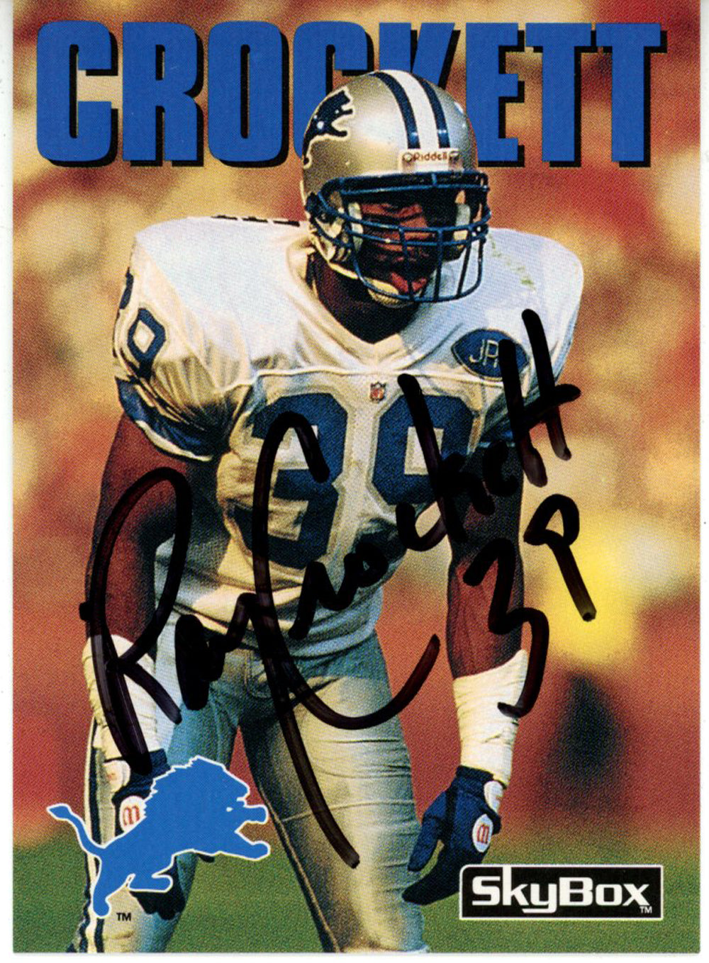 Ray Crockett Detroit Lions Signed Card - 1992 Skybox #45 Beckett Beckett-Powers Sports Memorabilia