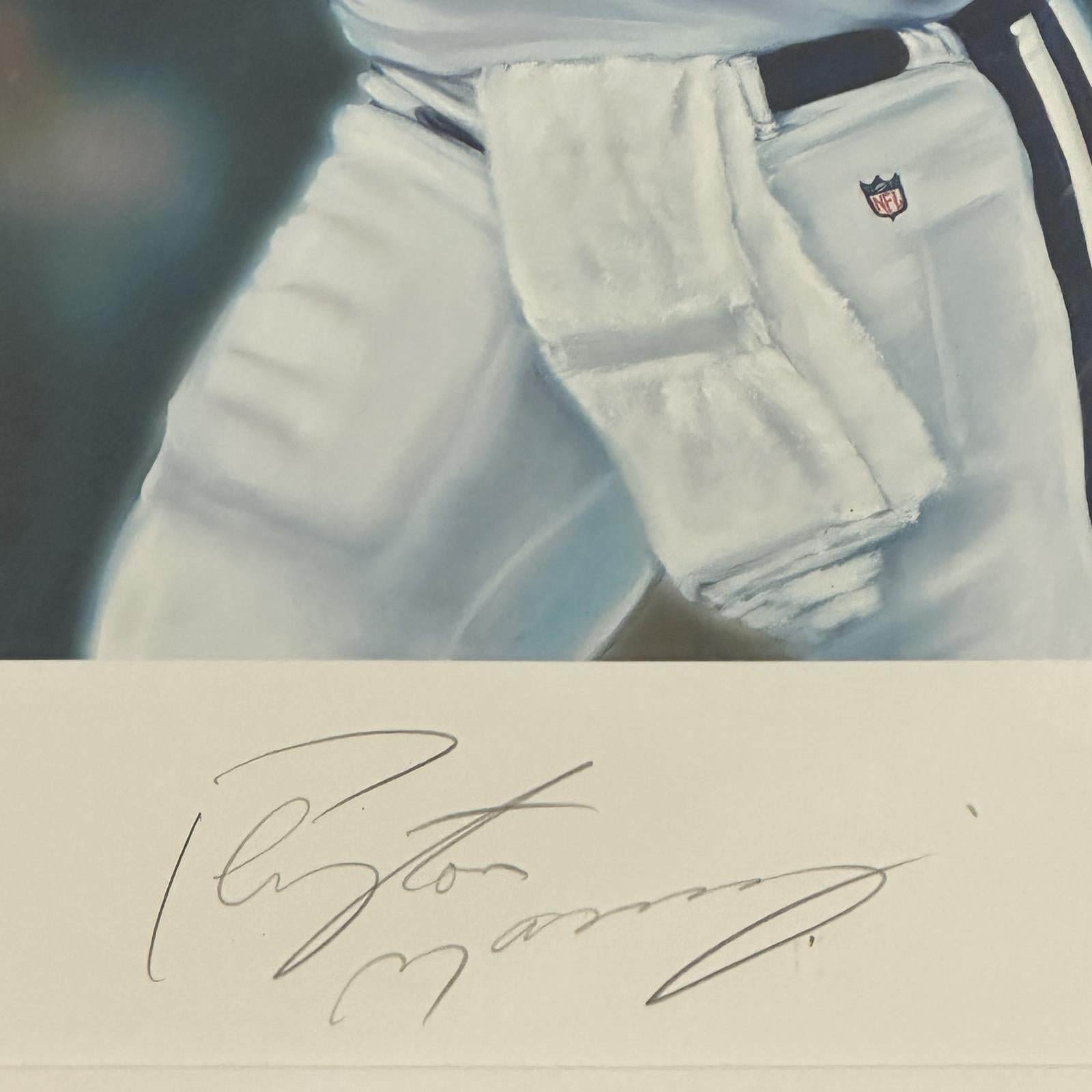 Autographed Peyton Manning Deluxe Framed Lithograph - NFL QB Club-Powers Sports Memorabilia