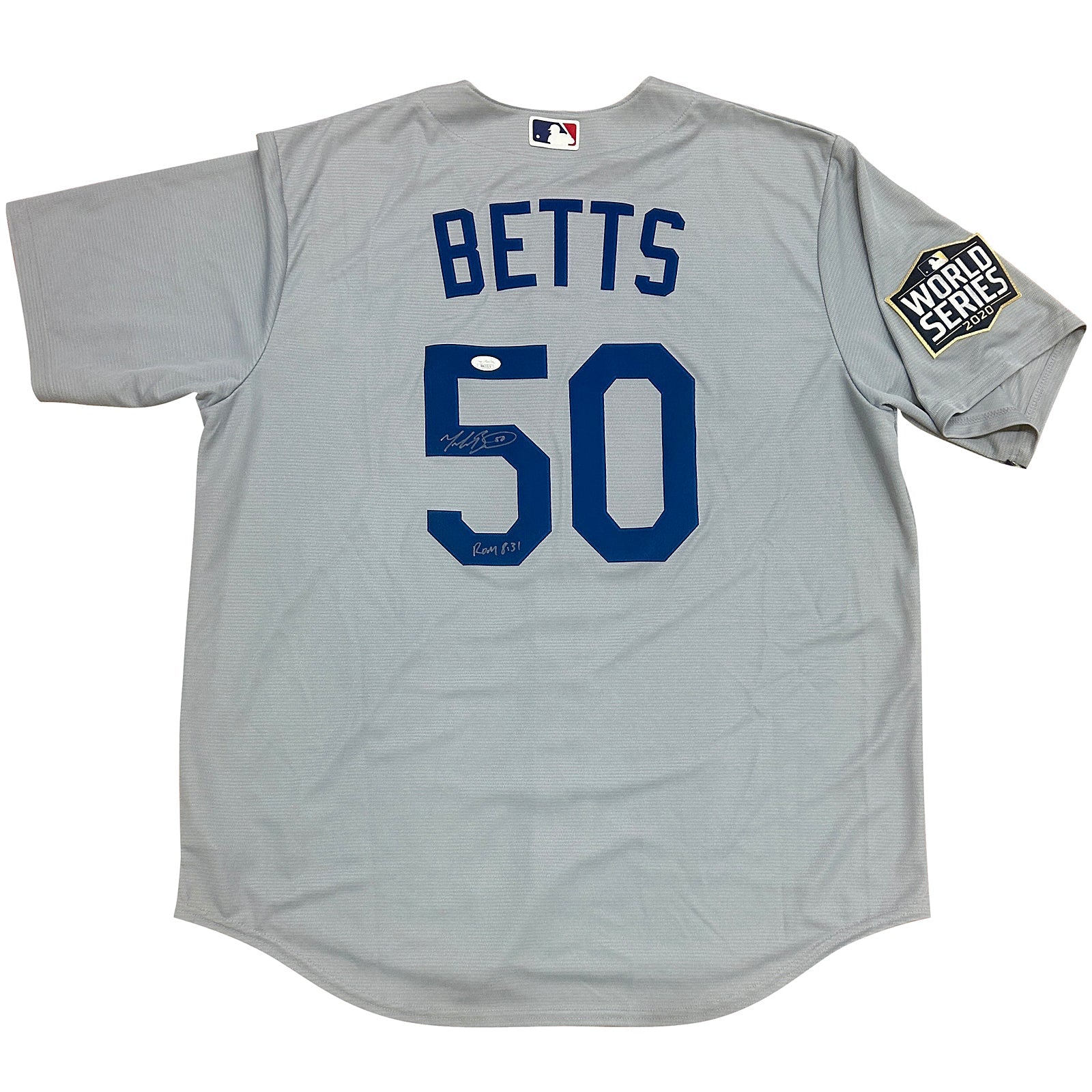 Autographed Mookie Betts Los Angeles Dodgers (2020 World Series Grey #50) Authentic Jersey - JSA-Powers Sports Memorabilia