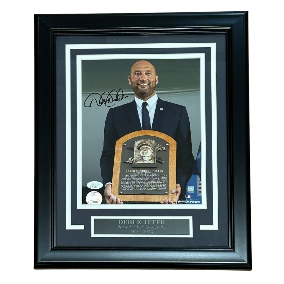 Autographed Derek Jeter New York Yankees (HOF Ceremony) Deluxe Framed 8x10 Photo - JSA-Powers Sports Memorabilia