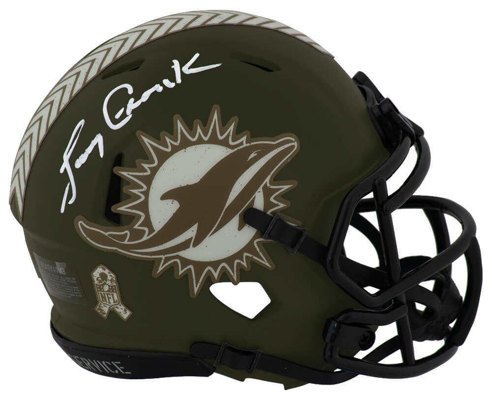 Larry Csonka Autographed Miami Dolphins 2022 SALUTE Riddell Speed Mini Helmet-Powers Sports Memorabilia