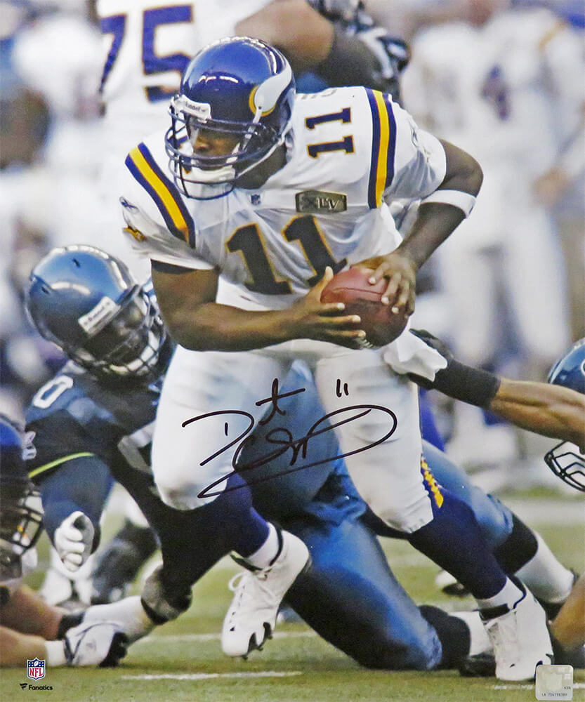 Daunte Culpepper Autographed Minnesota Vikings Action 16x20 Photo-Powers Sports Memorabilia