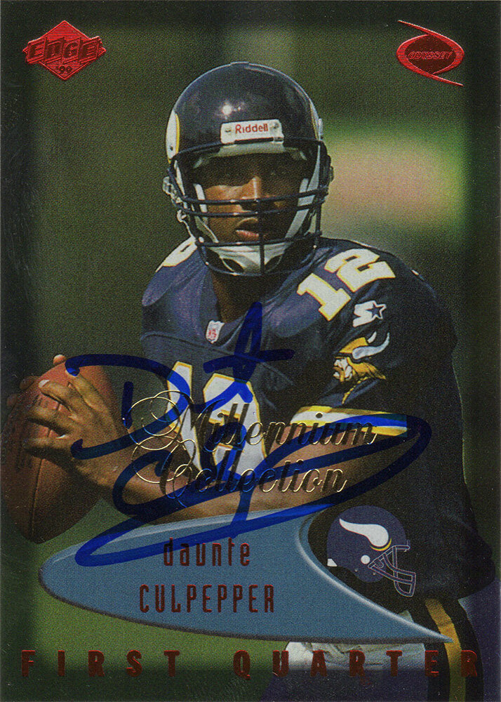 Daunte Culpepper Autographed Minnesota Vikings 1999 Edge Odyssey Rookie Football Trading Card #83-Powers Sports Memorabilia
