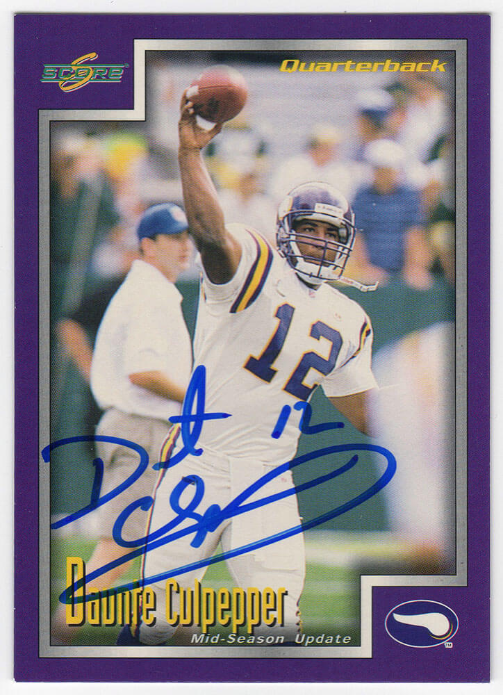 Daunte Culpepper Autographed Vikings 1999 Score Supplemental Rookie Football Card #S83-Powers Sports Memorabilia