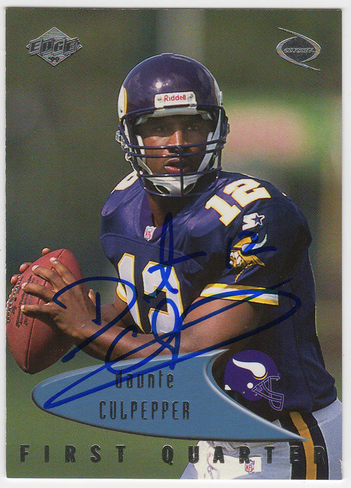 Daunte Culpepper Autographed Vikings 1999 Collector's Edge Odyssey Rookie Football Card #83-Powers Sports Memorabilia
