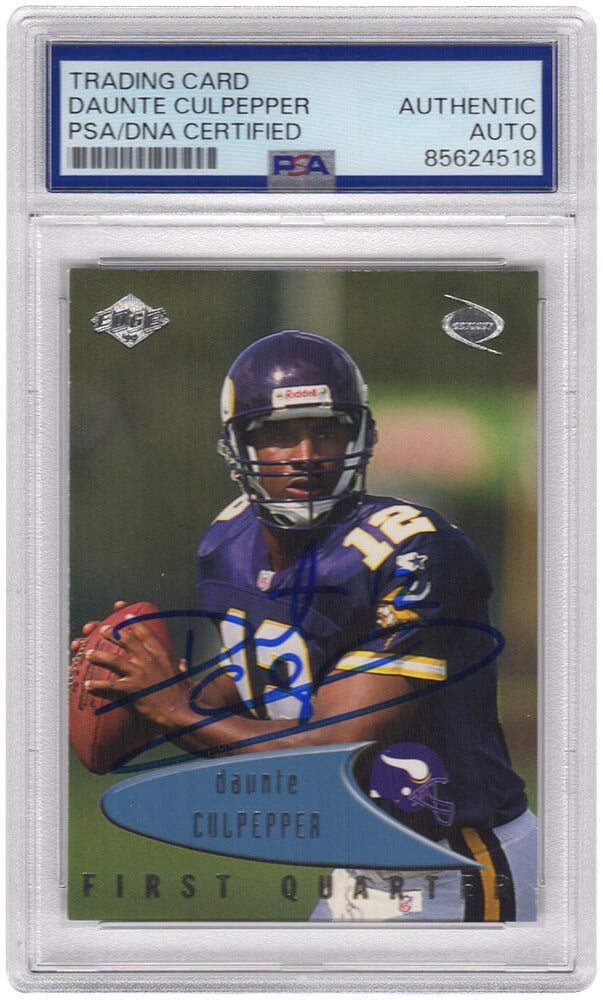 Daunte Culpepper Autographed 1999 Edge Odyssey (1st Quarter) Rookie Football Card #83 - (PSA Encapsulated)-Powers Sports Memorabilia