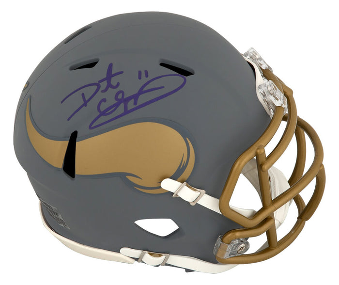 Daunte Culpepper Autographed Minnesota Vikings SLATE Riddell Speed Mini Helmet-Powers Sports Memorabilia