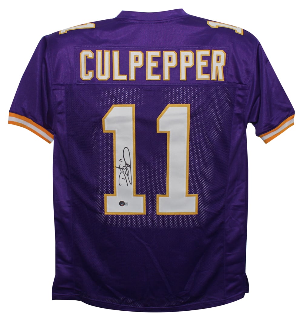 Daunte Culpepper Signed Pro Style Purple XL Jersey – Beckett Authenticated-Powers Sports Memorabilia
