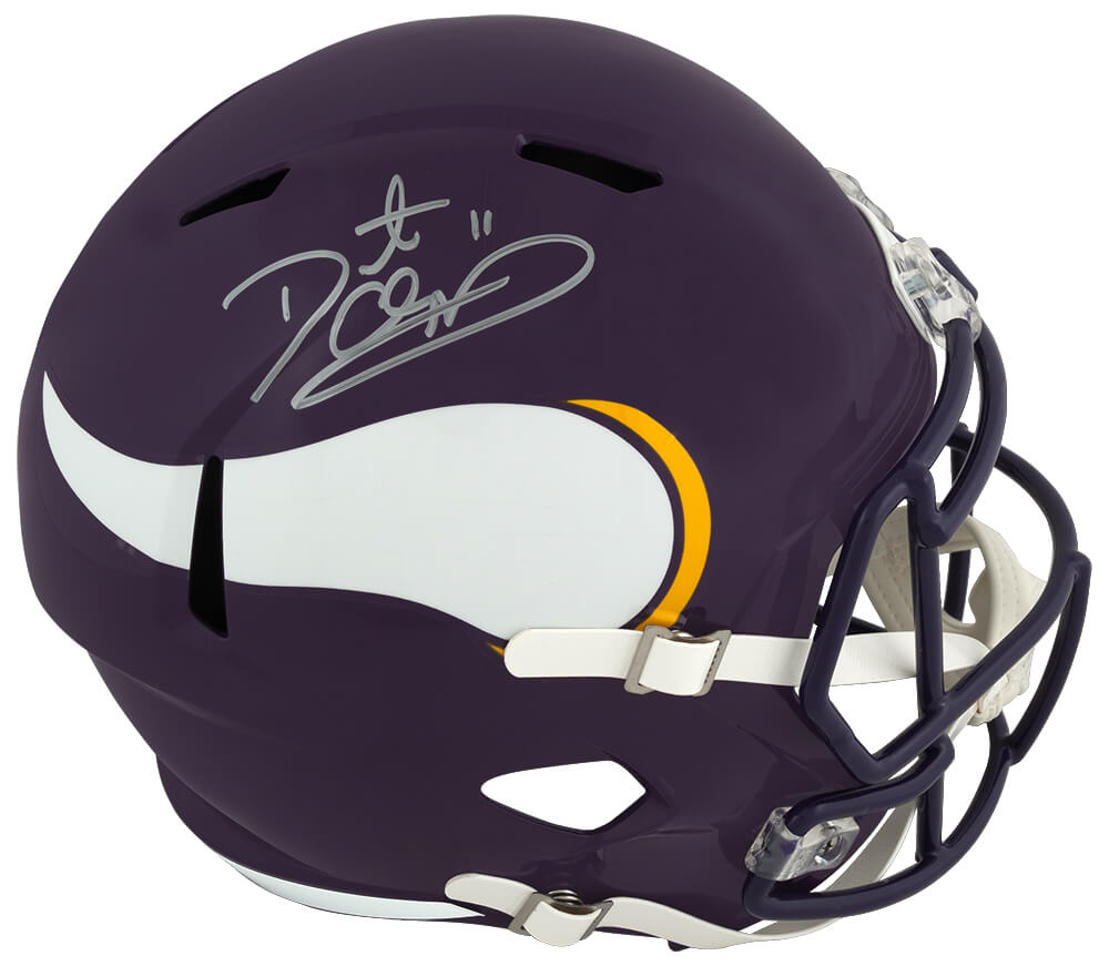 Daunte Culpepper Autographed Minnesota Vikings Throwback Riddell Full Size Speed Replica Helmet-Powers Sports Memorabilia