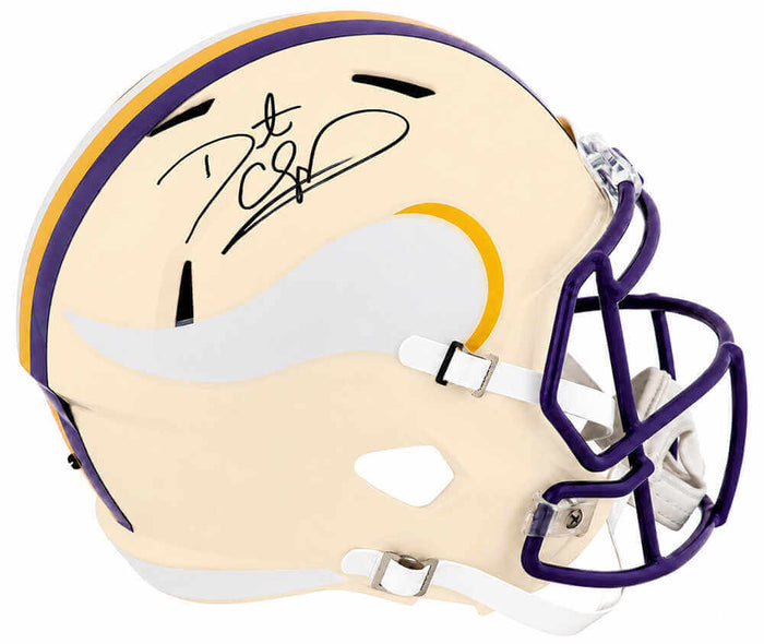 Daunte Culpepper Autographed Minnesota Vikings RETRO Riddell Full Size Speed Replica Helmet-Powers Sports Memorabilia