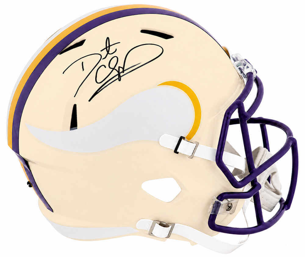 Daunte Culpepper Autographed Minnesota Vikings RETRO Riddell Full Size Speed Replica Helmet-Powers Sports Memorabilia