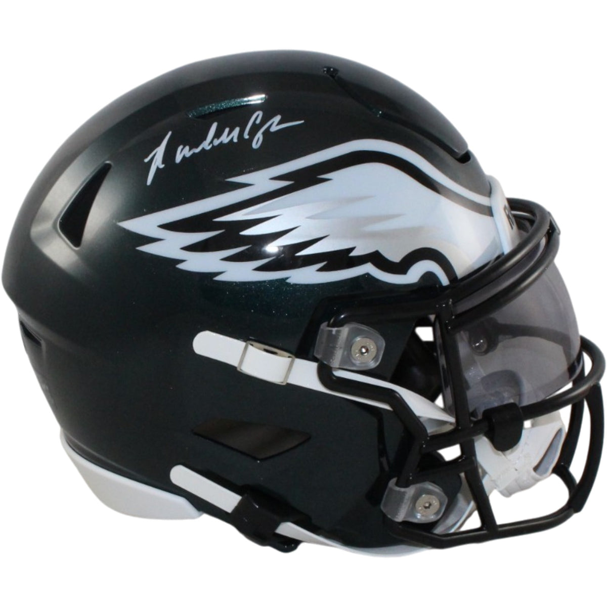 Randall Cunningham Philadelphia Eagles Mid-Size Midi Signed Helmet-Powers Sports Memorabilia