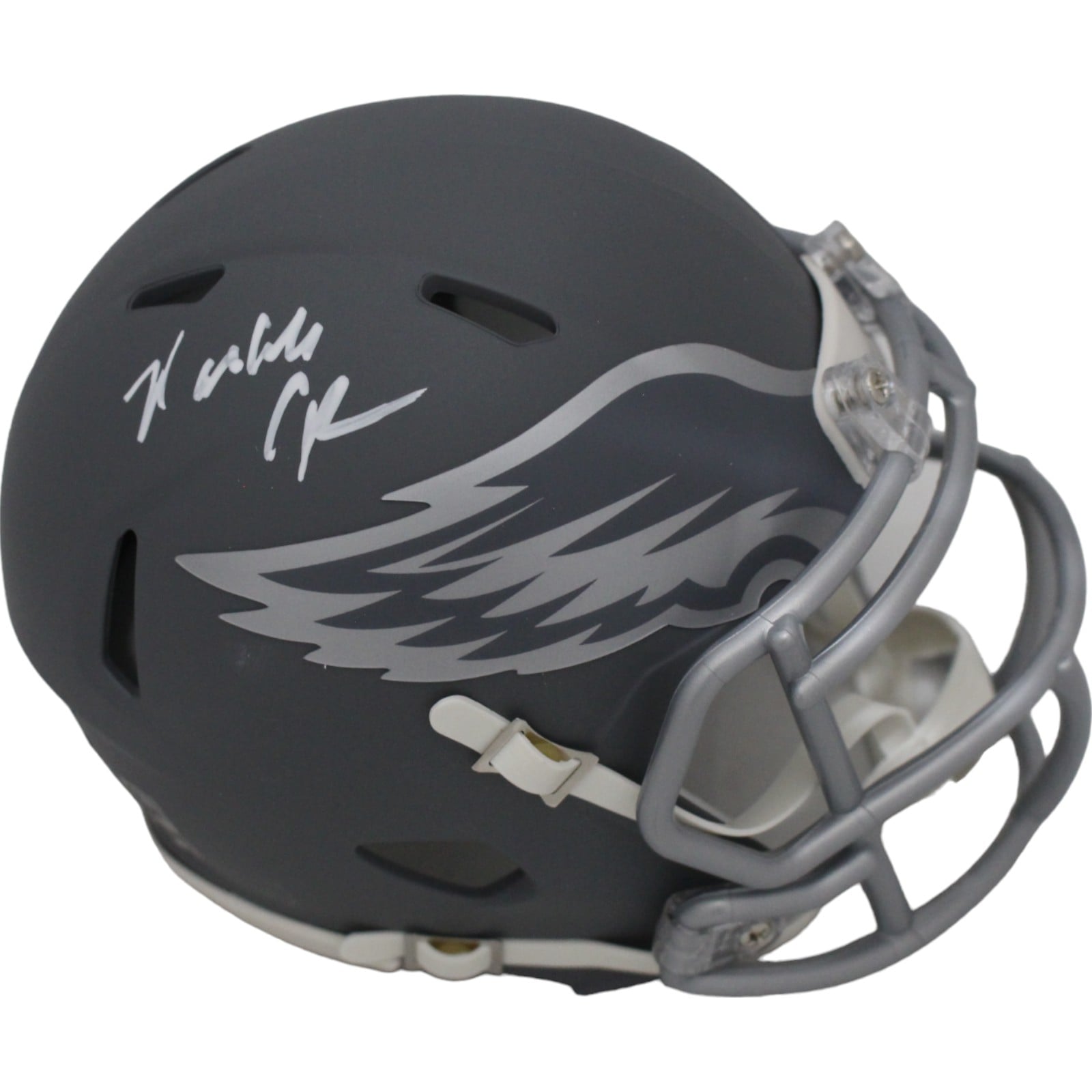 Randall Cunningham Signed Philadelphia Eagles Slate Mini Helmet – Beckett Authenticated-Powers Sports Memorabilia