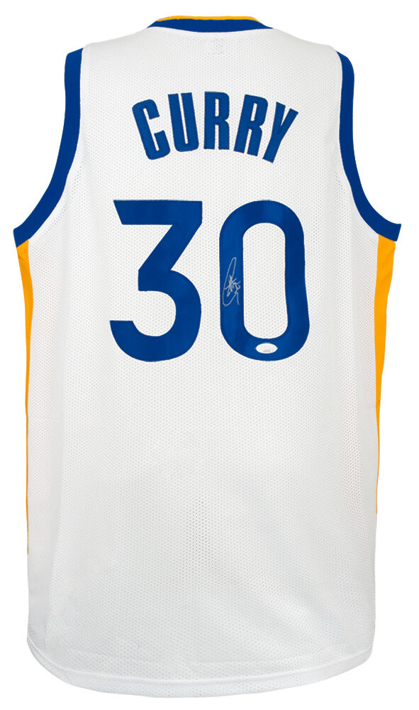 Stephen Curry Autographed White Custom Basketball Jersey-Powers Sports Memorabilia