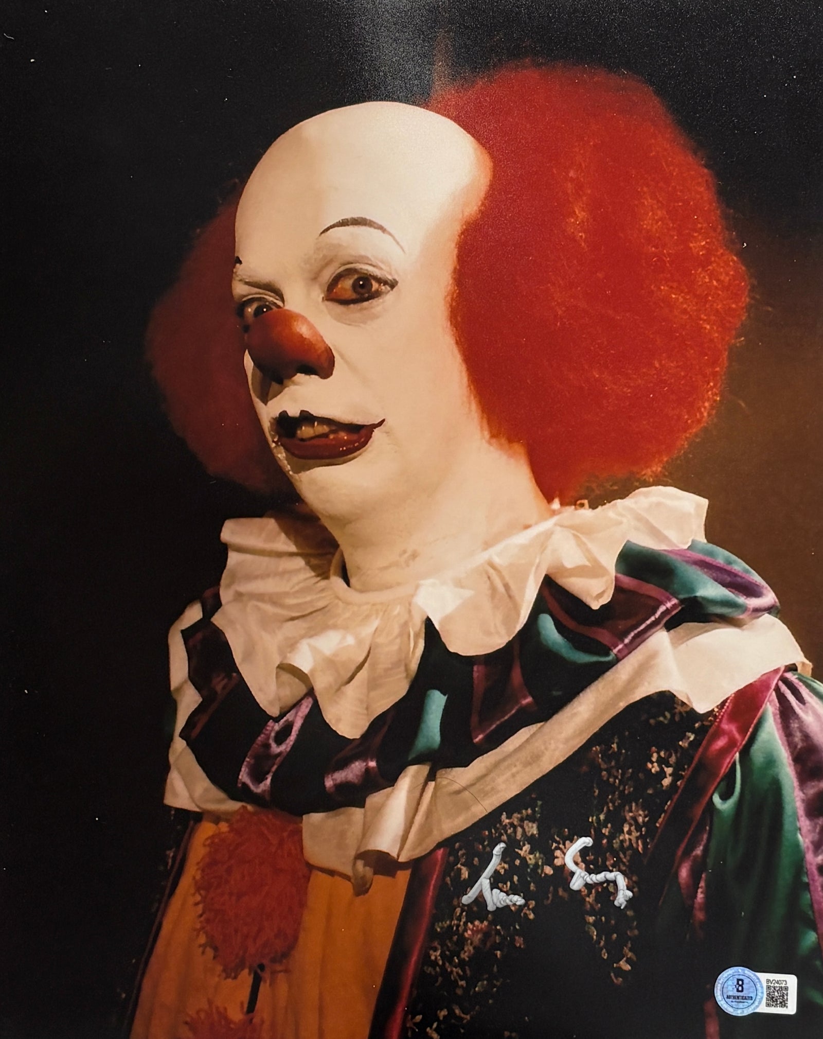 Tim Curry IT The Movie Signed 11x14 Photo SKU 54831-Powers Sports Memorabilia