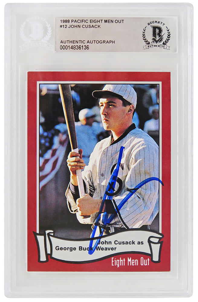 John Cusack Autographed 1988 Pacific Eight Men Out Trading Card #12 Beckett-Powers Sports Memorabilia