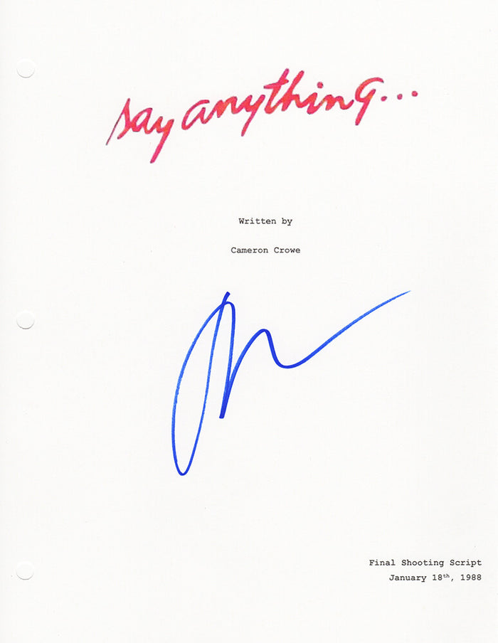 John Cusack Autographed Say Anything Movie Script Cover Sheet-Powers Sports Memorabilia