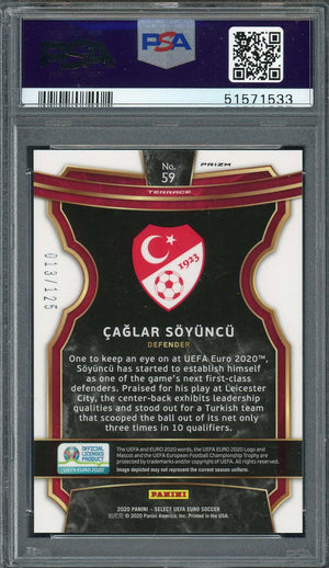 Caglar Soyuncu 2020 Select UEFA Euro Orange Prizm Card #59 PSA 9 /125-Powers Sports Memorabilia