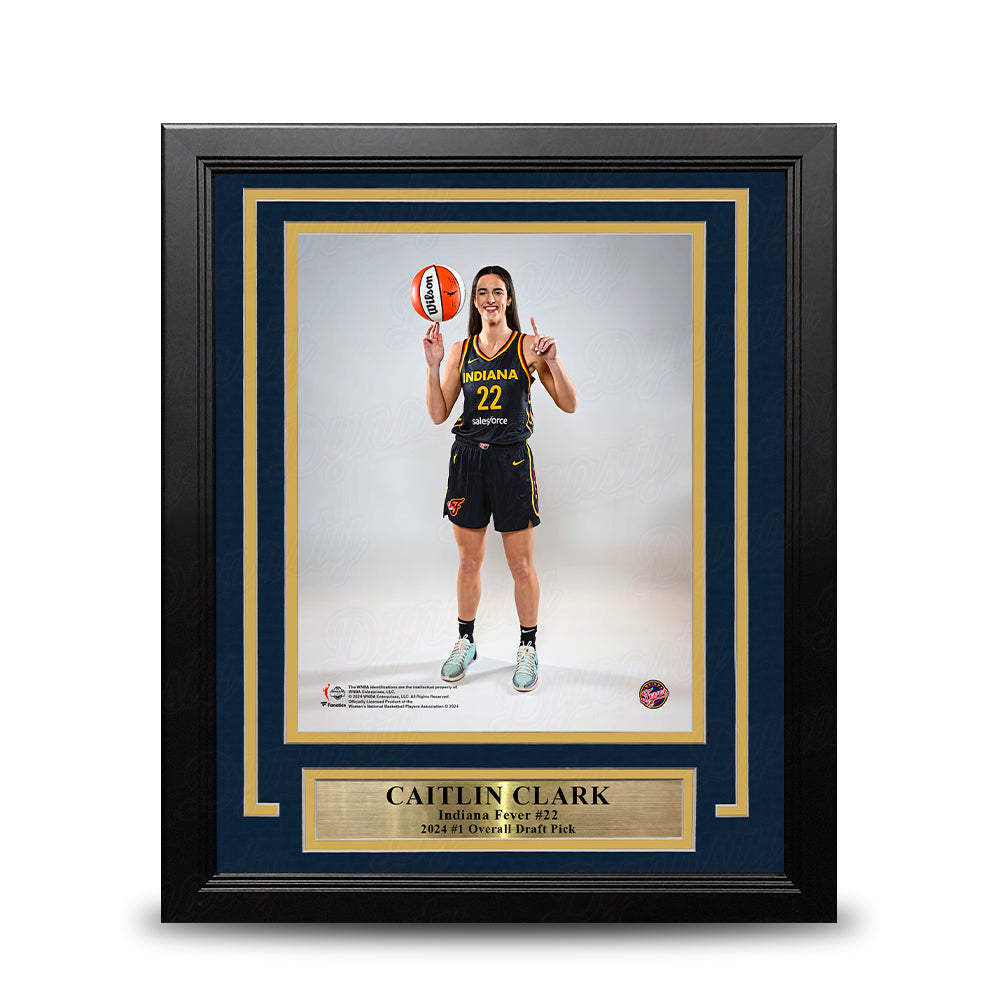 Caitlin Clark Number One Draft Pose Indiana Fever 8" x 10" Framed WNBA Basketball Photo-Powers Sports Memorabilia