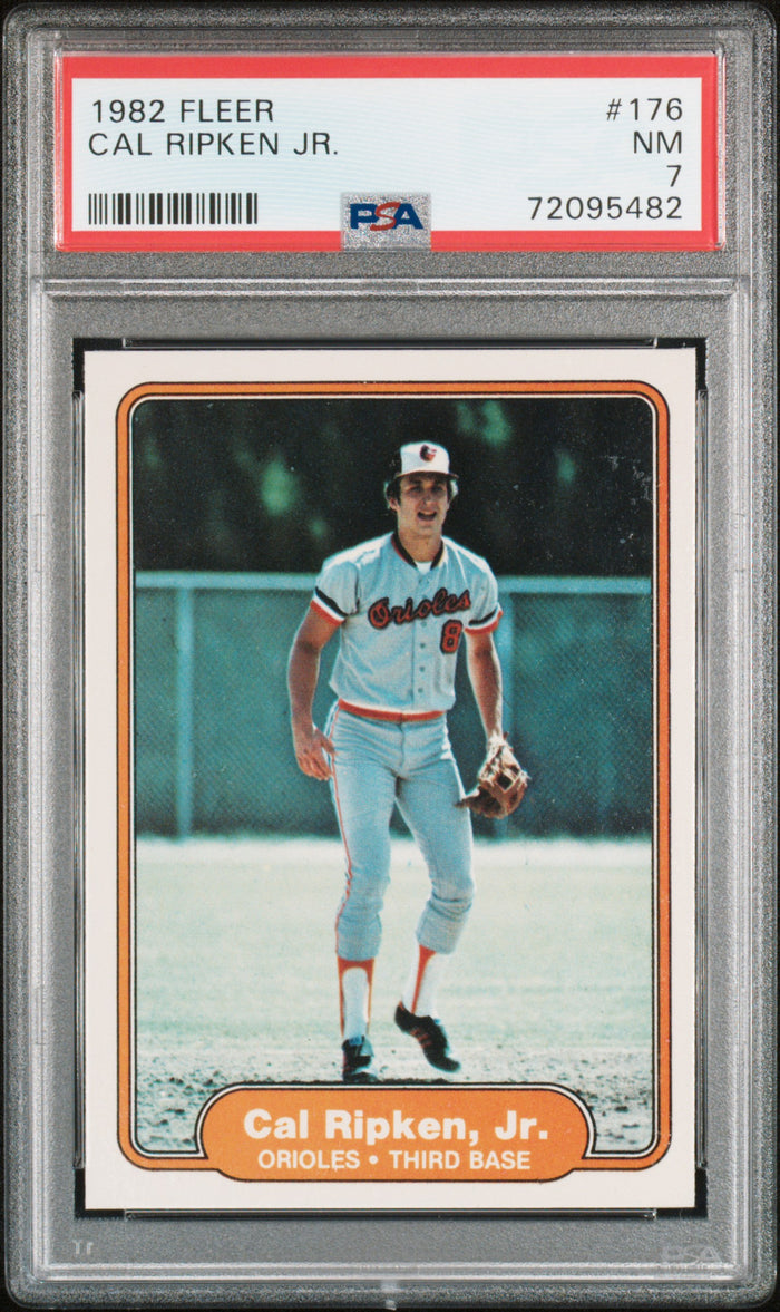 Cal Ripken Jr 1982 Fleer Baseball Rookie Card #176 Graded PSA 7-Powers Sports Memorabilia