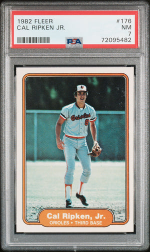 Cal Ripken Jr 1982 Fleer Baseball Rookie Card #176 Graded PSA 7-Powers Sports Memorabilia