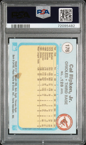 Cal Ripken Jr 1982 Fleer Baseball Rookie Card #176 Graded PSA 7