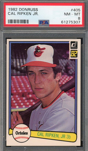 Cal Ripken Jr 1982 Donruss Baseball Rookie Card RC #405 Graded PSA 8-Powers Sports Memorabilia