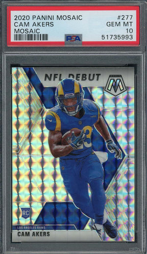 Cam Akers 2020 Panini Mosaic Football Rookie Card #277 PSA 10-Powers Sports Memorabilia
