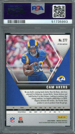 Cam Akers 2020 Panini Mosaic Football Rookie Card #277 PSA 10-Powers Sports Memorabilia