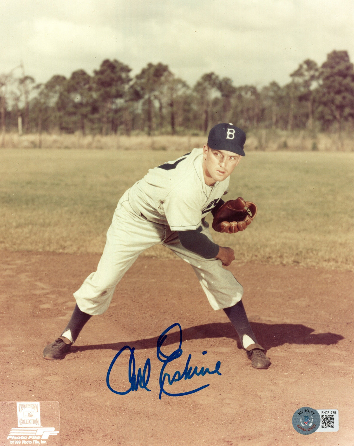 Carl Erskine Autographed Brooklyn Dodgers 8x10 Photo Beckett Authenticated #2-Powers Sports Memorabilia