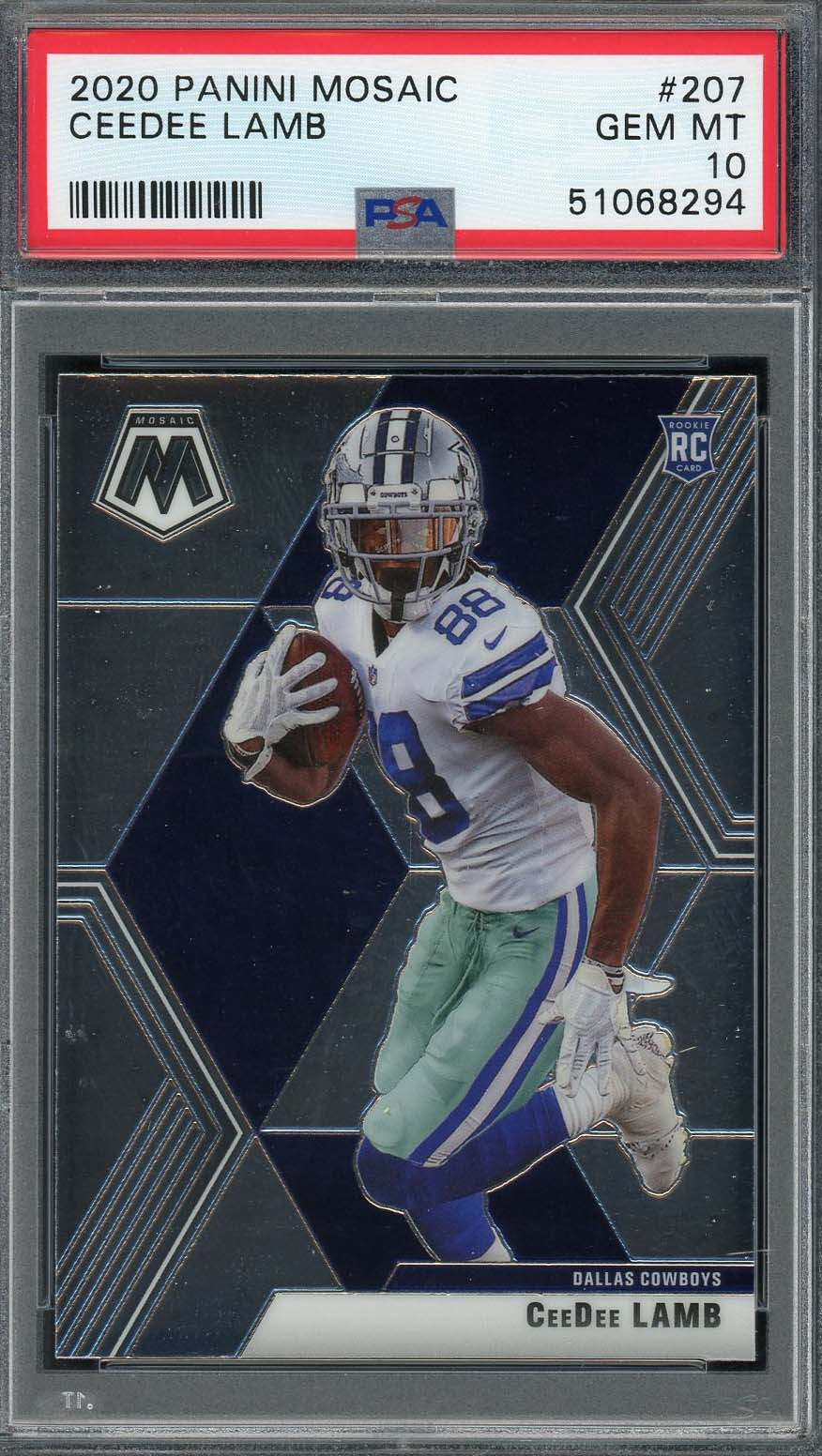 Ceedee Lamb 2020 Panini Mosaic Football Rookie Card #207 PSA 10-Powers Sports Memorabilia