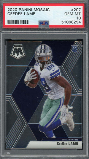 Ceedee Lamb 2020 Panini Mosaic Football Rookie Card #207 PSA 10-Powers Sports Memorabilia