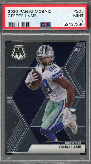 Ceedee Lamb 2020 Panini Mosaic Football Rookie Card #207 PSA 9-Powers Sports Memorabilia