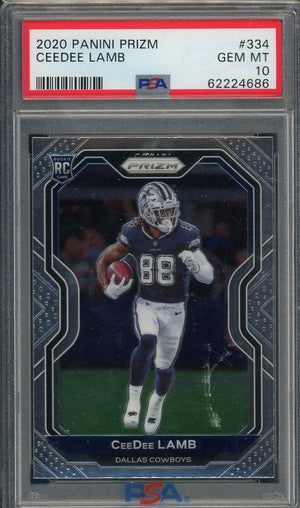 CeeDee Lamb 2020 Panini Prizm Football Rookie Card #334 Graded PSA 10-Powers Sports Memorabilia