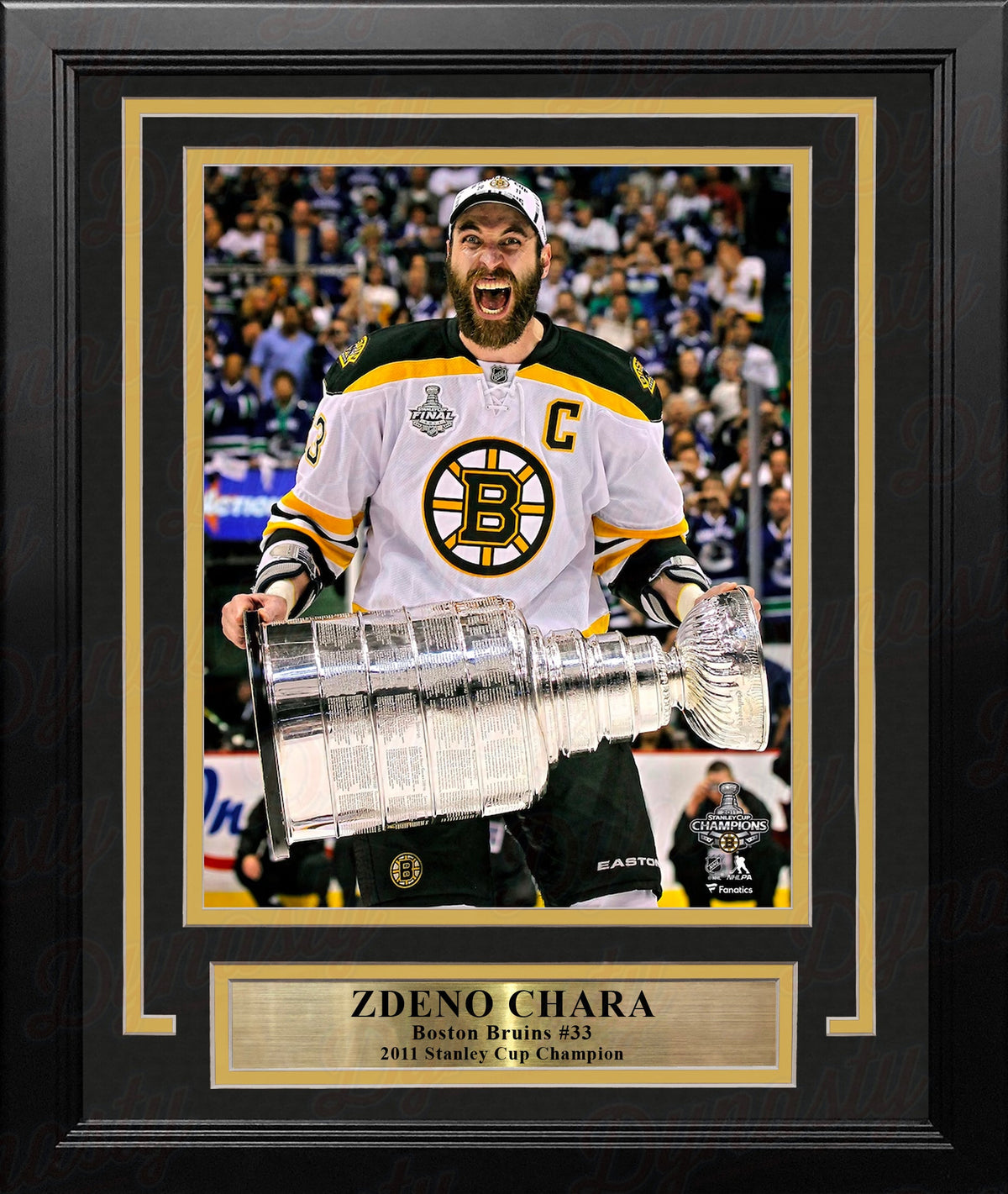 Zdeno Chára Hoists The Stanley Cup Boston Bruins 8" x 10" Framed Hockey Display Photo-Powers Sports Memorabilia