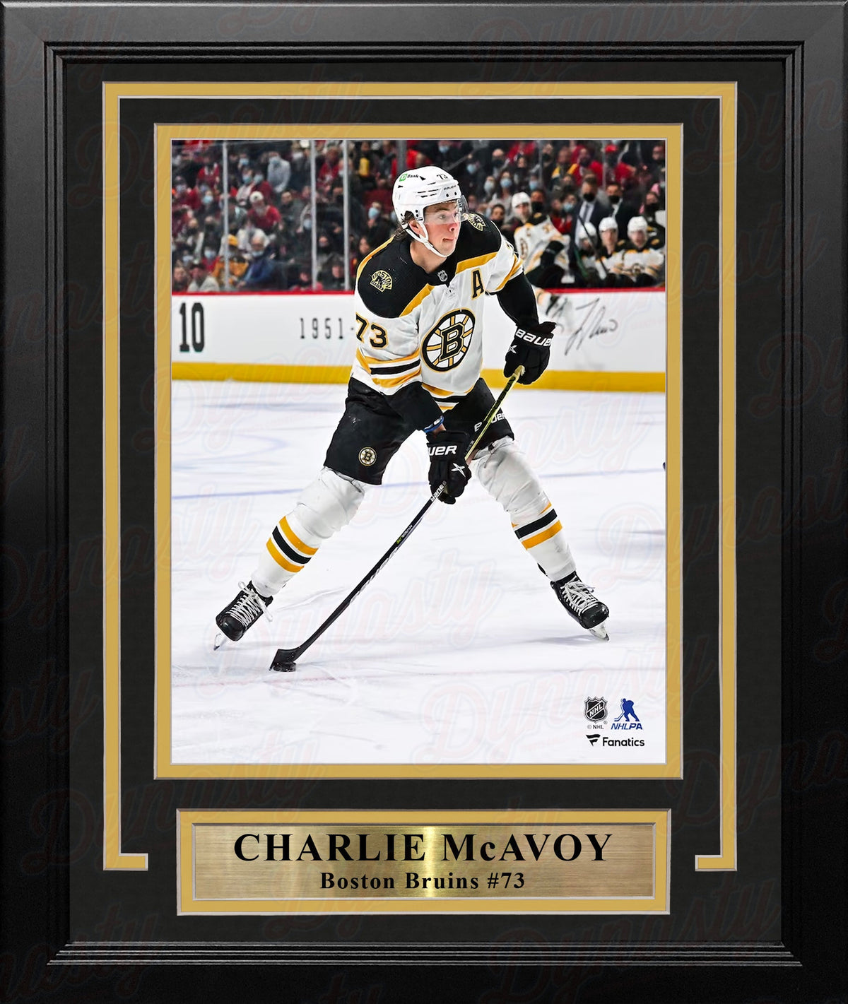 Charlie McAvoy in Action Boston Bruins 8" x 10" Framed Vertical Hockey Photo-Powers Sports Memorabilia