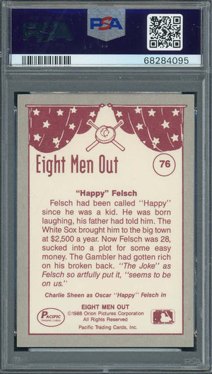 Charlie Sheen 1988 Pacific Eight Men Out Signed Card #76 Auto PSA 10 68284095-Powers Sports Memorabilia
