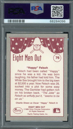 Charlie Sheen 1988 Pacific Eight Men Out Signed Card #76 Auto PSA 10 68284096-Powers Sports Memorabilia