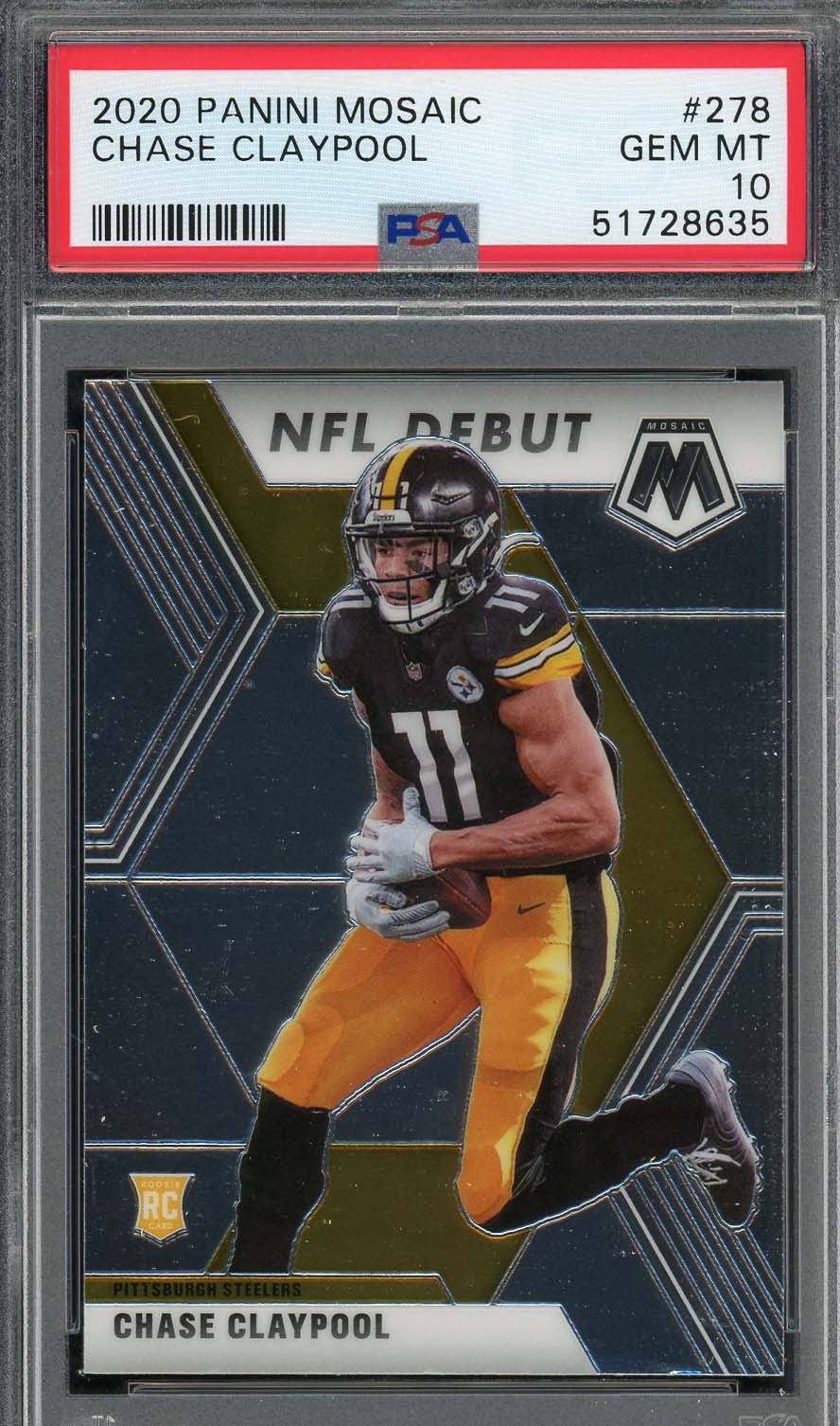 Chase Claypool 2020 Panini Mosaic Football Rookie Card RC #278 PSA 10-Powers Sports Memorabilia