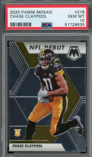 Chase Claypool 2020 Panini Mosaic Football Rookie Card RC #278 PSA 10-Powers Sports Memorabilia