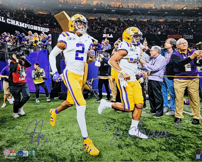Ja'Marr Chase & Justin Jefferson Signed LSU Tigers 2019 National Champions 16x20 Photo - Beckett-Powers Sports Memorabilia