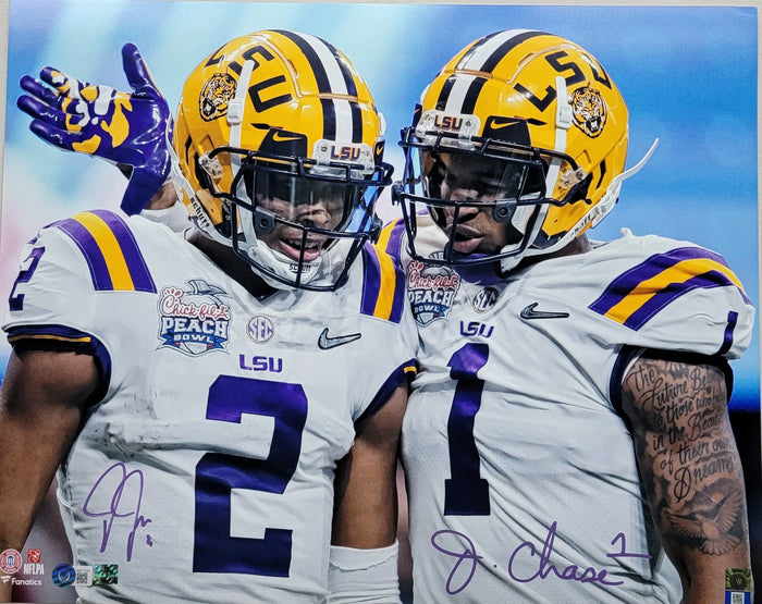 Ja'Marr Chase & Justin Jefferson Signed LSU Tigers 16x20 Photo - Beckett-Powers Sports Memorabilia