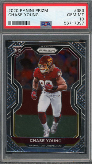Chase Young 2020 Panini Prizm Football Rookie Card RC #383 Graded PSA 10-Powers Sports Memorabilia
