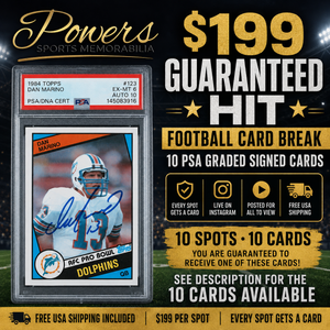 $199 Guaranteed Hit Football Card Break - 10 PSA Graded Signed Cards - Live Instagram Break