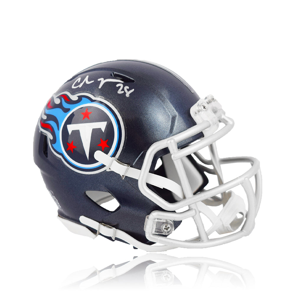 Chris Johnson Tennessee Titans Signed Football Speed Mini-Helmet-Powers Sports Memorabilia
