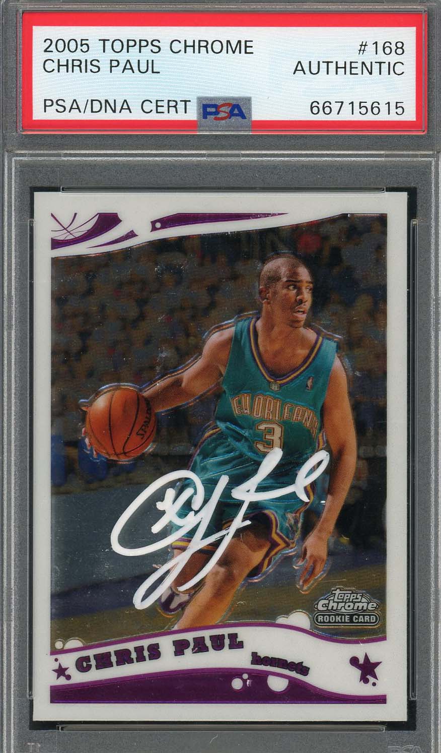 Chris Paul Autographed 2005 Topps Chrome Signed Rookie Card #168 PSA 66715615-Powers Sports Memorabilia